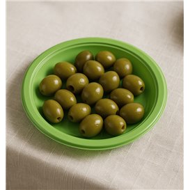 Assiette Plastique PS Réutilisable Plate Vert Citron Ø165mm (450 Utés)