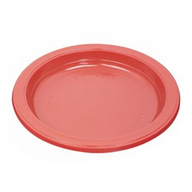 Assiette Plastique PS Réutilisable Plate Rouge Ø220mm (25 Utés)
