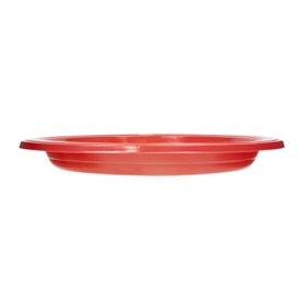 PS Herbruikbaar Plastic Bord Plat Rood Ø220mm (25 Stuks)