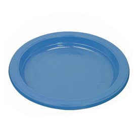 Assiette Plastique PS Réutilisable Plate Bleu Foncé Ø220mm (25 Utés)