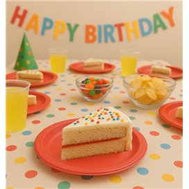 Assiette Plastique PS Réutilisable Plate Rouge Ø165mm (25 Utés)