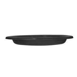 PS Herbruikbaar Plastic Bord Plat Zwart Ø220mm (25 Stuks)