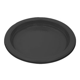 Assiette Plastique PS Réutilisable Plate Noir Ø220mm (300 Utés)