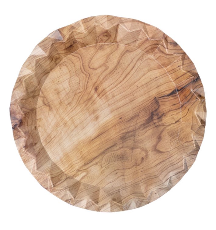 Pappteller met Hout Motief “Bali” Ø23cm 345g/m² (450 Stuks) Pappteller met Hout Motief “Bali” Ø23cm 345g/m² (450 Stuks)