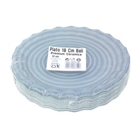 Pappteller mit Keramikmuster “Bali” Ø18cm 290g/m² (500 Stuks)