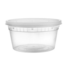 Boîte alimentaire Plastique PP avec Couvercle Transparent “Deli Range” 370ml (240 Utés)
