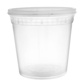 PP Bakjes met Deksel Transparant “Deli Range” 710ml (40 Stuks)