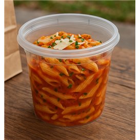 PP Bakjes met Deksel Transparant “Deli Range” 710ml (40 Stuks)