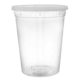 Boîte alimentaire Plastique PP avec Couvercle Transparent “Deli Range” 920ml (240 Utés)