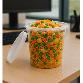 Boîte alimentaire Plastique PP avec Couvercle Transparent “Deli Range” 710ml (240 Utés)