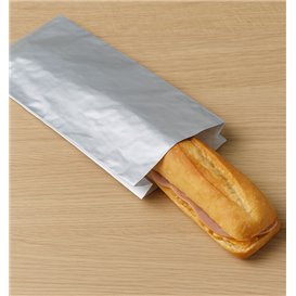 Sac en Papier pour Sandwich Antigraisse Aluminium 31,5+5x10,3cm (200 Uds)