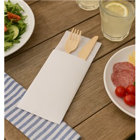 Bestekzakjes Wit 9x24cm (125 Stuks)