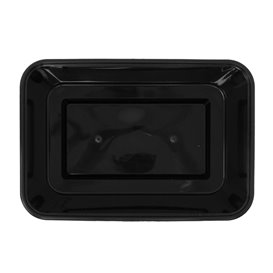 Boîte Rectangulaire en Plastique PP Noire 750ml 17,6x12,4x6cm (500 Utés)