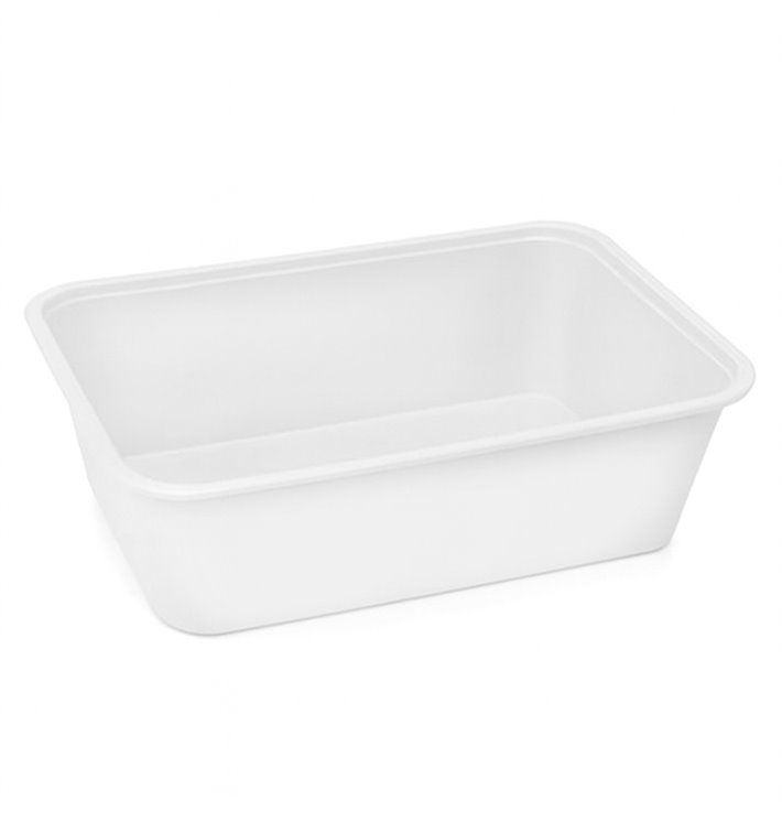 Barquette en Plastique PP Blanche 750ml 17x11,5x6,4cm (25 Utés) Barquette en Plastique PP Blanche 750ml 17x11,5x6,4cm (25 Utés)