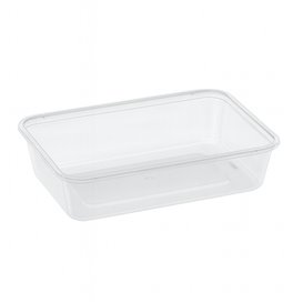 Boîte Rectangulaire Plastique PP Transparent 500ml  17,4x11,6x3,5cm (25 Utés)