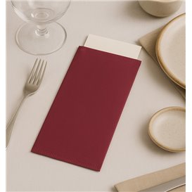 Pochette Porte-Couverts avec Serviette Bordeaux 11x25cm (800 Utés)