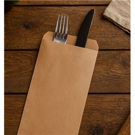 Pochette Porte-Couverts Kraft Vergé 11x24cm (1.000 Utés)