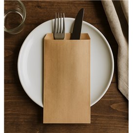 Pochette Porte-Couverts Kraft Vergé 11x24cm (1.000 Utés)