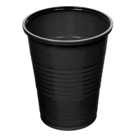 Plastic PS beker zwart 200ml Ø7cm (25 stuks)