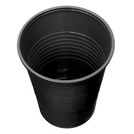 Plastic PS beker zwart 200ml Ø7cm (25 stuks)