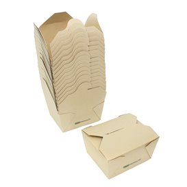 Maaltijdbox van Bamboe Karton Kraft 10,7x9x6,5cm 700ml (50 Stuks)