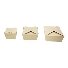 Maaltijdbox van Bamboe Karton Kraft 10,7x9x6,5cm 700ml (50 Stuks)