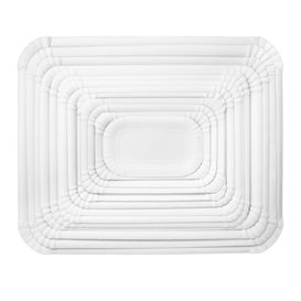 Plat rectangulaire en Carton Blanc 9x15 cm (100 Unités)