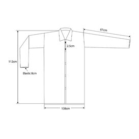 Blouse PP Velcro Sans Poches Rouge XL 25gr (1 Uté)