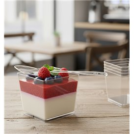 Cuillère dégustation Réutilisable PS Transparent 10 cm (500 Utés)