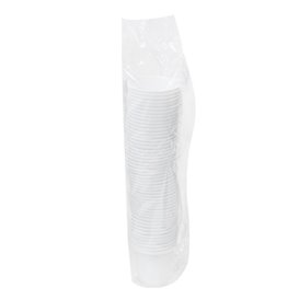 Plastic Herbruikbaar PP Shotje wit 80 ml (50 stuks)