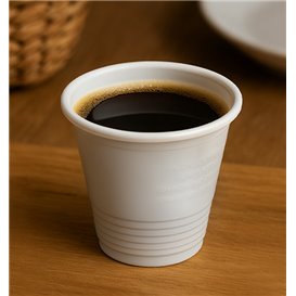 Gobelet Réutilisable Plastique Expresso Blanc PP 80ml (4.800 Utés)