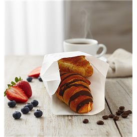 Papieren voedsel zak wit 12+6x20cm (250 stuks) 