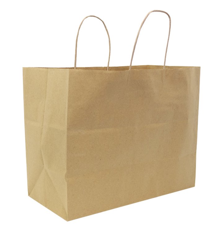 Sac Papier Kraft avec Anses Torsadées 80g/m² 32+16x26cm (25 Utés) Sac Papier Kraft avec Anses Torsadées 80g/m² 32+16x26cm (25 Utés)