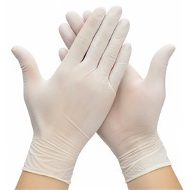 Gants en Latex sans Poudre Blanc Taille M AQL 1.5 (100 Utés)