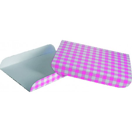 Papieren dienblad voor een wafel roze 13,5x10cm (1500 stuks)