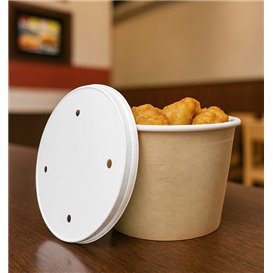 Seau en carton Kraft avec Couvercle 1750ml (25 Utés)