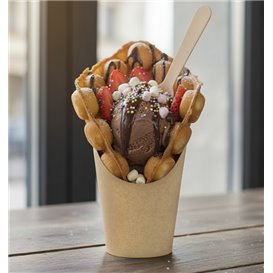 Papieren Kraft voor Frietjes en Wraps Beker Ø8,1x11,5cm (55 stuks)