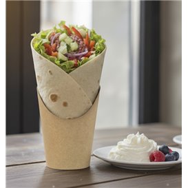 Papieren Kraft voor Frietjes en Wraps Beker Ø8,1x11,5cm (55 stuks)