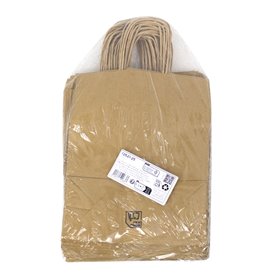 Zak Papier Kraft met Gedraaid Handvat 80 g/m² 22+10x28cm (250 Stuks)