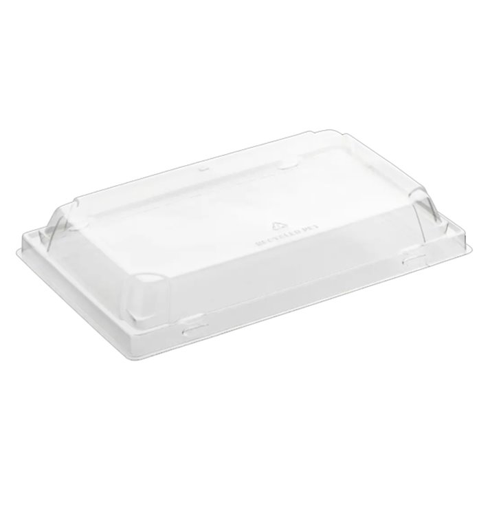 Plastic Deksel voor sushi Container rPET 21,5x13,5cm (600 stuks)