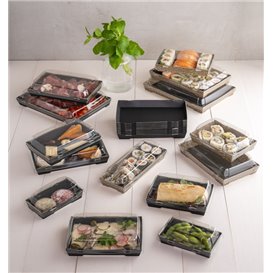 Plateau à Sushi en Carton ''Waves'' 12 x 6,2 cm (50 Unités)