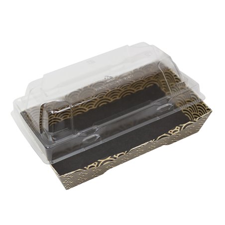 Boîte à sushi en carton Waves fermée