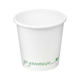 Witte papieren beker "Go Green" 2.5Oz/75ml  (1.000 Stuks)