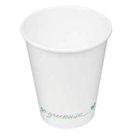Witte papieren beker "Go Green" 7Oz/210ml Ø7,0cm (50 Stuks)