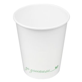 Gobelet en Carton "Go Green" Blanc 8Oz/240ml Ø8,0cm (50 Utés)