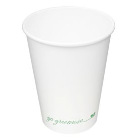 Gobelet en Carton "Go Green" Blanc 12Oz/360ml Ø9,0cm (50 Utés)