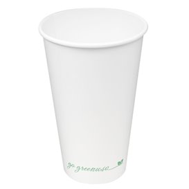 Witte papieren beker "Go Green" 16Oz/540ml Ø9,0cm (1.000 Stuks)