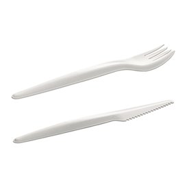 Set de Couverts en Papier Jetables Fourchette, Couteau et Serviette (50 Utés)