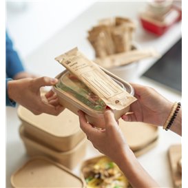 Set de Couverts en Papier Jetables Fourchette, Couteau et Serviette (50 Utés)