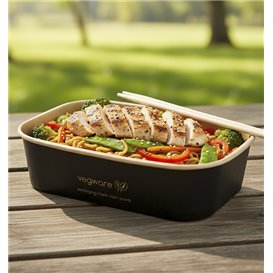 Boîte Rectangulaire Noir 500 ml 17,3x12,1x4,3cm (300 Utés)